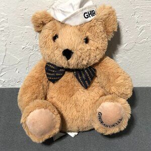 Ghirardelli Caramel the Bear Plush Teddy Bear with Hat and Bowtie